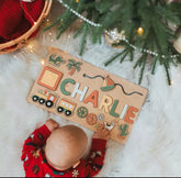 Wooden Name Puzzle Toy  - personalised Montessori gift.